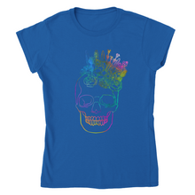 Load image into Gallery viewer, EUROPE The Haven: Flower Skull - Classic Womens Crewneck T-shirt
