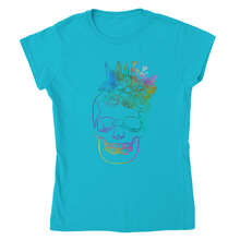 Load image into Gallery viewer, EUROPE The Haven: Flower Skull - Classic Womens Crewneck T-shirt
