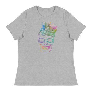 US The Haven: Flower Skull - Women's Relaxed T-Shirt