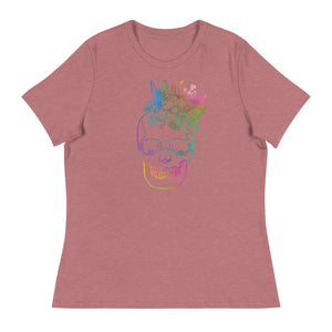 US The Haven: Flower Skull - Women's Relaxed T-Shirt