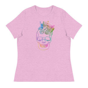 US The Haven: Flower Skull - Women's Relaxed T-Shirt