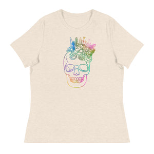 US The Haven: Flower Skull - Women's Relaxed T-Shirt