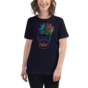 US The Haven: Flower Skull - Women's Relaxed T-Shirt