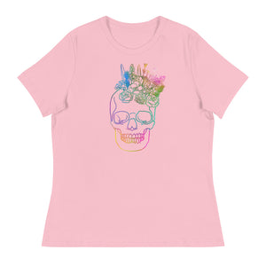 US The Haven: Flower Skull - Women's Relaxed T-Shirt